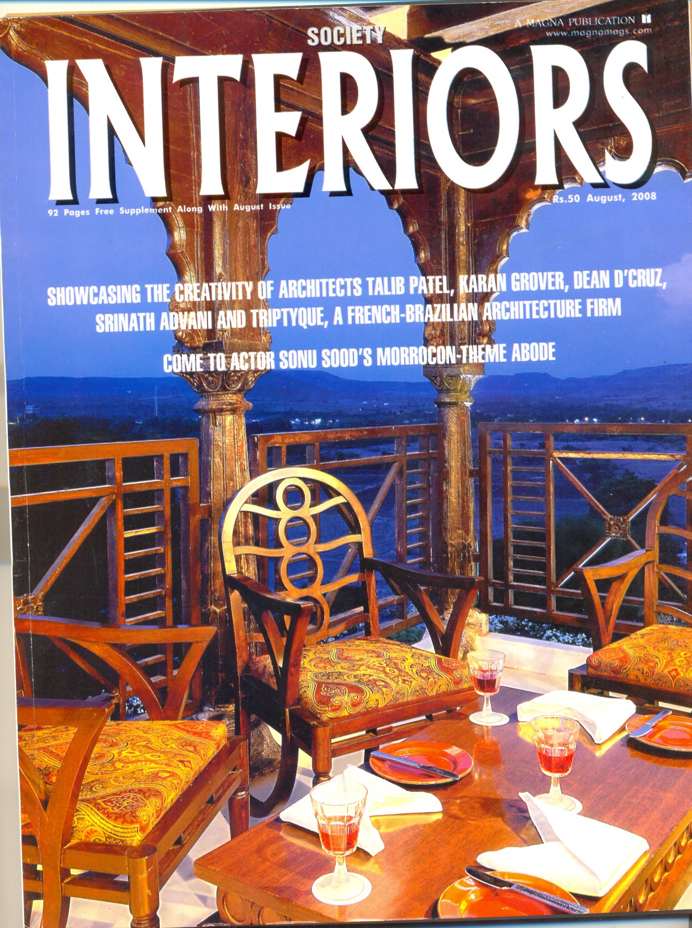 Advani & Associates press feature — Society Interiors, August 2008